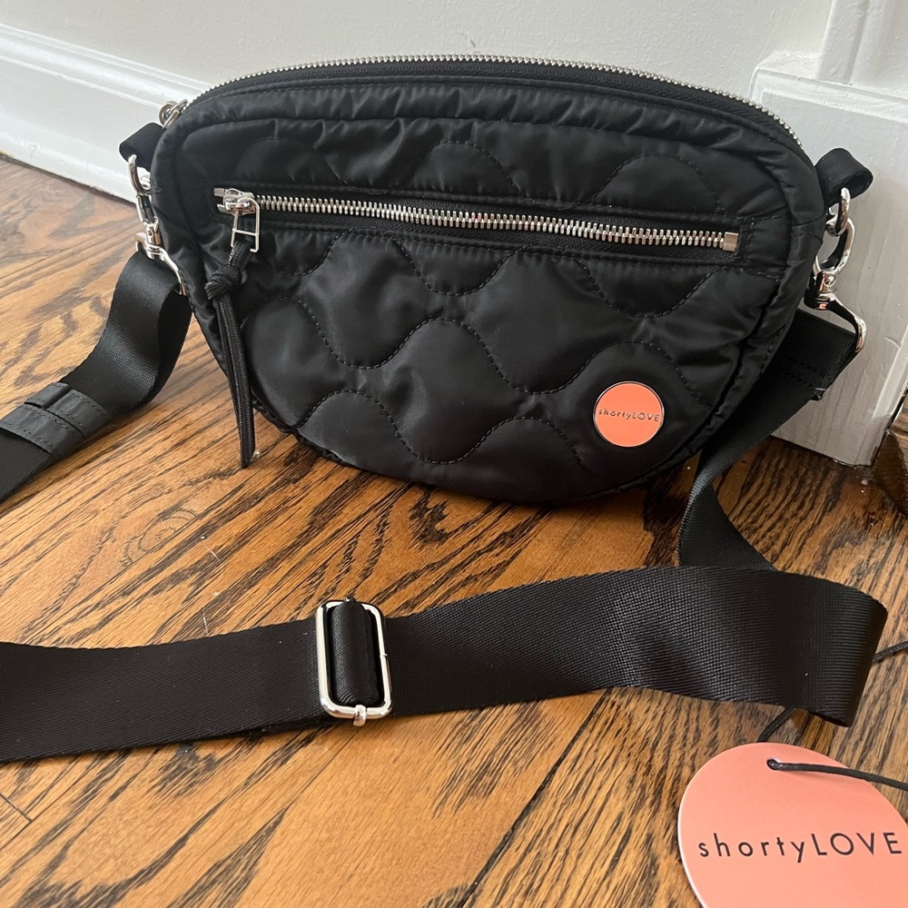 Shortylove Small Cruiser Black Quilted Crossbody Bag